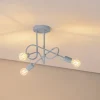 HELAM Loftlamper|Loftlamper > Oxford loftlampe, Ø 44 cm, lyseblå, metal, 3 lyskilder