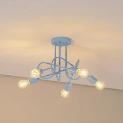 HELAM Loftlamper > Oxford loftlampe, lyseblå, Ø 47 cm, metal, 5 lyskilder