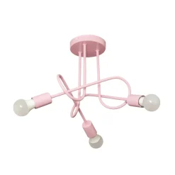 HELAM Loftlamper|Loftlamper > Oxford loftlampe, lyserød, Ø 44 cm, metal, 3 lyskilder