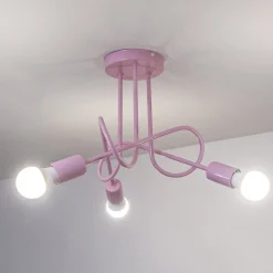 HELAM Loftlamper|Loftlamper > Oxford loftlampe, lyserød, Ø 44 cm, metal, 3 lyskilder