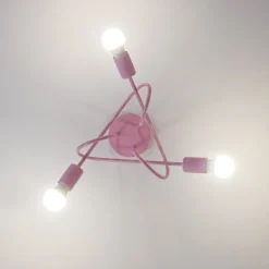 HELAM Loftlamper|Loftlamper > Oxford loftlampe, lyserød, Ø 44 cm, metal, 3 lyskilder
