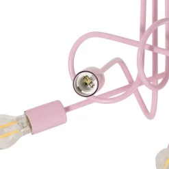 HELAM Loftlamper|Loftlamper > Oxford loftlampe, lyserød, Ø 47 cm, metal, 5 lyskilder