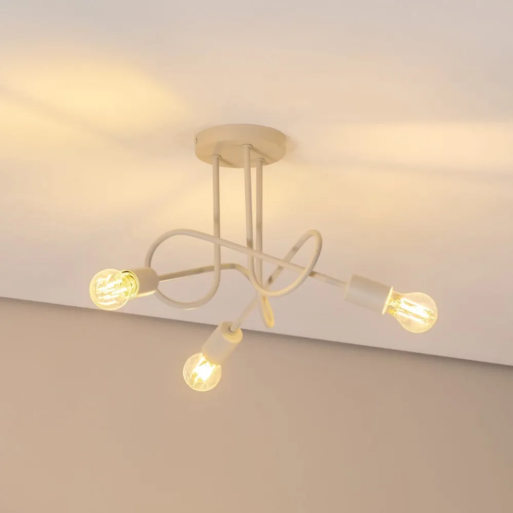 HELAM Loftlamper > Oxford loftlampe, sand, Ø 44 cm, metal, 3 lyskilder, E27