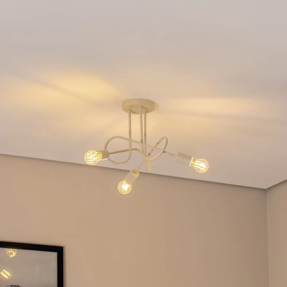 HELAM Loftlamper > Oxford loftlampe, sand, Ø 44 cm, metal, 3 lyskilder, E27