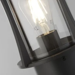Gadebelysning ^ Searchlight Pagode pullert, IP44, sort, højde 73 cm, metal