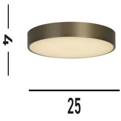 Searchlight Loftlamper > Palma LED-loftlampe, bronzefarvet, Ø 25 cm, stål/akryl