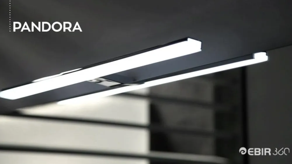 Ebir Væglamper > Pandora LED-spejlbelysning, mat sort, 30,8 cm