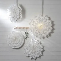 STAR TRADING Dekorationsbelysning|Julepynt > Papirstjerne Snow, Ø 50 cm, hvid, 3-lags, papir