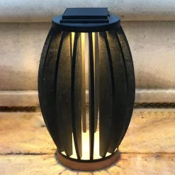 Solcelle Lampe Med Sensor|Solcellelamper ^ Les Jardins Pastek LED-solcellelampe af teaktræ med sensor