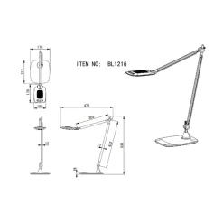 Globo Arbejdsrum/Kontor|Bordlamper > Pattaya LED-bordlampe, sølvgrå led, dim CCT