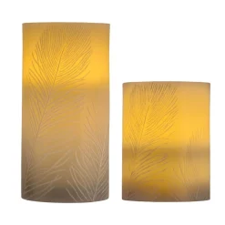Pauleen Julepynt|Led Stearinlys > Cosy Feather Candle LED stearinlys sæt med 2 stk