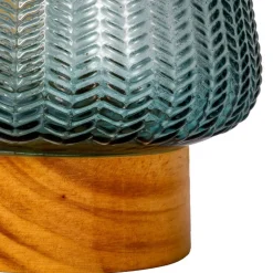 Pauleen Dekorationsbelysning|Bordlamper > Pretty Glamour E27-LED, træfod, turkis