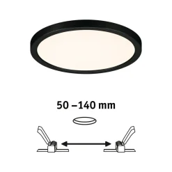 Paulmann Indbygningsspots > Areo LED-panel rund sort 3000K Ø17,5cm