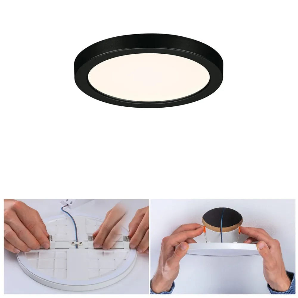 Paulmann Loftlamper|Indbygningsspots > Areo LED-panel rund sort 3000K Ø11,8cm
