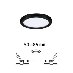 Paulmann Loftlamper|Indbygningsspots > Areo LED-panel rund sort 3000K Ø11,8cm