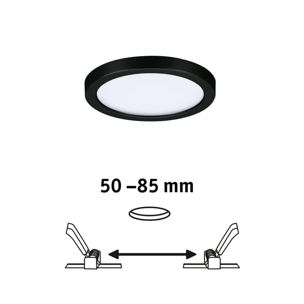 Paulmann Loftlamper|Indbygningsspots > Areo LED-panel rund sort 3000K Ø11,8cm