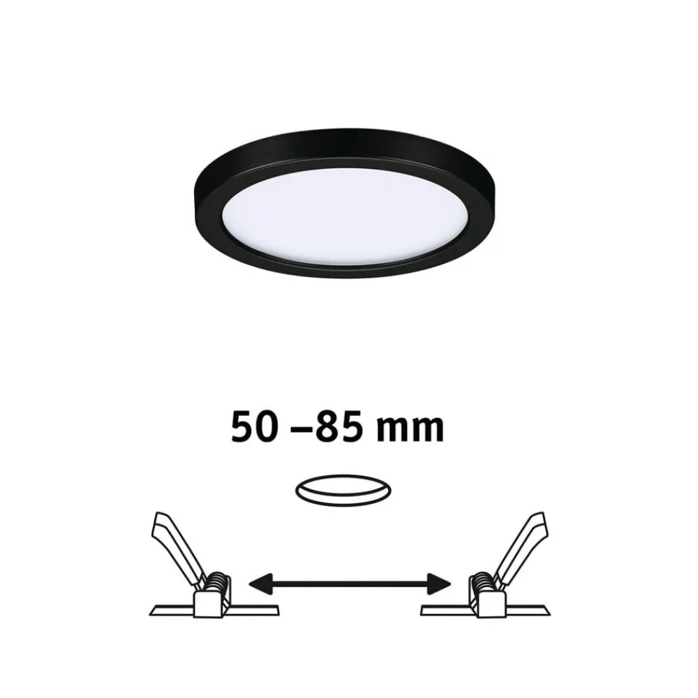 Paulmann Loftlamper|Indbygningsspots > Areo LED-panel rund sort 3000K Ø11,8cm