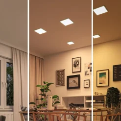 Paulmann Loftlamper|Indbygningsspots > Areo Panel dimtowarm, kantet, krom 17,5cm