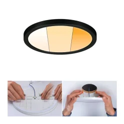 Paulmann Arbejdsrum/Kontor|Loftlamper > Areo Panel dimtowarm rund sort Ø17,5 cm