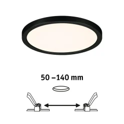 Paulmann Arbejdsrum/Kontor|Loftlamper > Areo Panel dimtowarm rund sort Ø17,5 cm