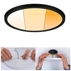Paulmann Indbygningsspots > Areo Panel dimtowarm rund sort Ø23cm