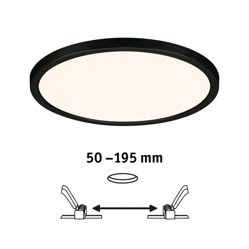 Paulmann Indbygningsspots > Areo Panel dimtowarm rund sort Ø23cm