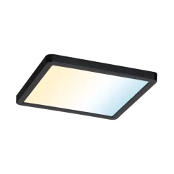 Loftlamper|Indbygningsspots ^ Paulmann Areo ZigBee CCT kantet sort 17,5x17,5cm