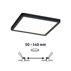 Loftlamper|Indbygningsspots ^ Paulmann Areo ZigBee CCT kantet sort 17,5x17,5cm