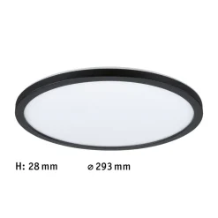 Paulmann Arbejdsrum/Kontor|Loftlamper > Atria SHINE LED-panel, sort, Ø 29 cm
