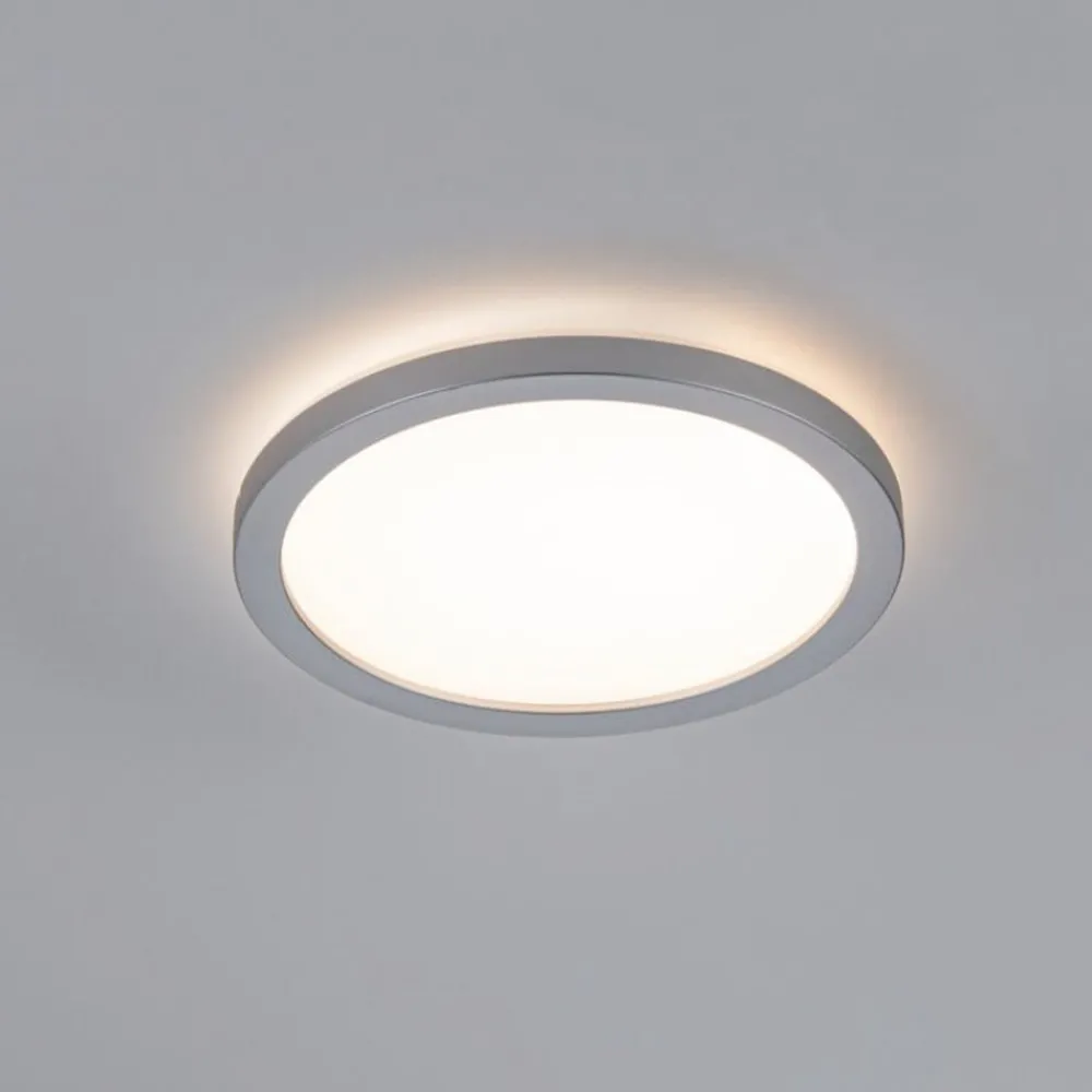 Arbejdsrum/Kontor|Loftlamper ^ Paulmann Atria Shine Panel on/off krom 830 Ø19cm