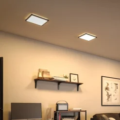 Arbejdsrum/Kontor|Loftlamper ^ Paulmann Atria Shine panel on/off sort 830 19x19