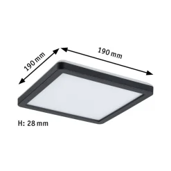 Arbejdsrum/Kontor|Loftlamper ^ Paulmann Atria Shine panel on/off sort 830 19x19