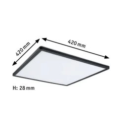 Paulmann Arbejdsrum/Kontor|Loftlamper > Atria Shine panel 3-step sort 830 42x42