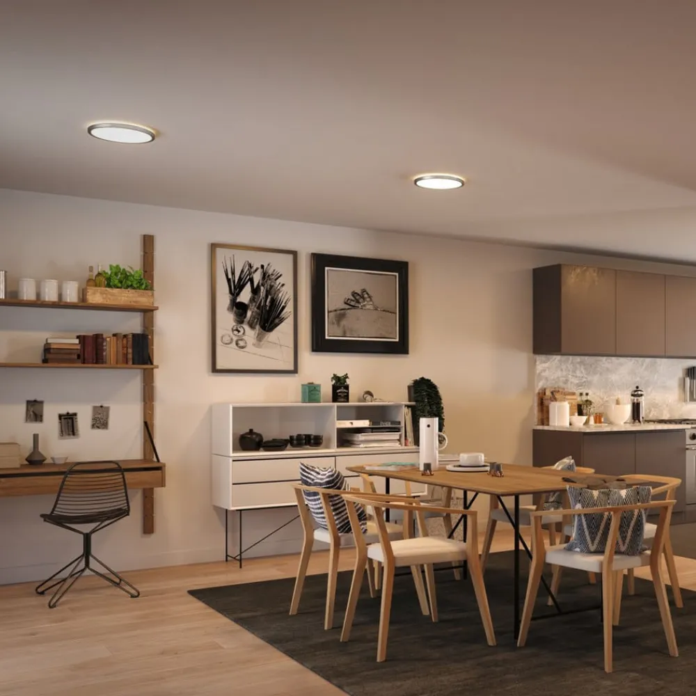Paulmann Arbejdsrum/Kontor|Loftlamper > Atria Shine Panel tænd/sluk krom 830 Ø29cm