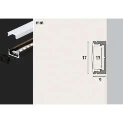 Paulmann Dekorationsbelysning|Led Strips > Base aluminiumprofil med diffusor, 200 cm