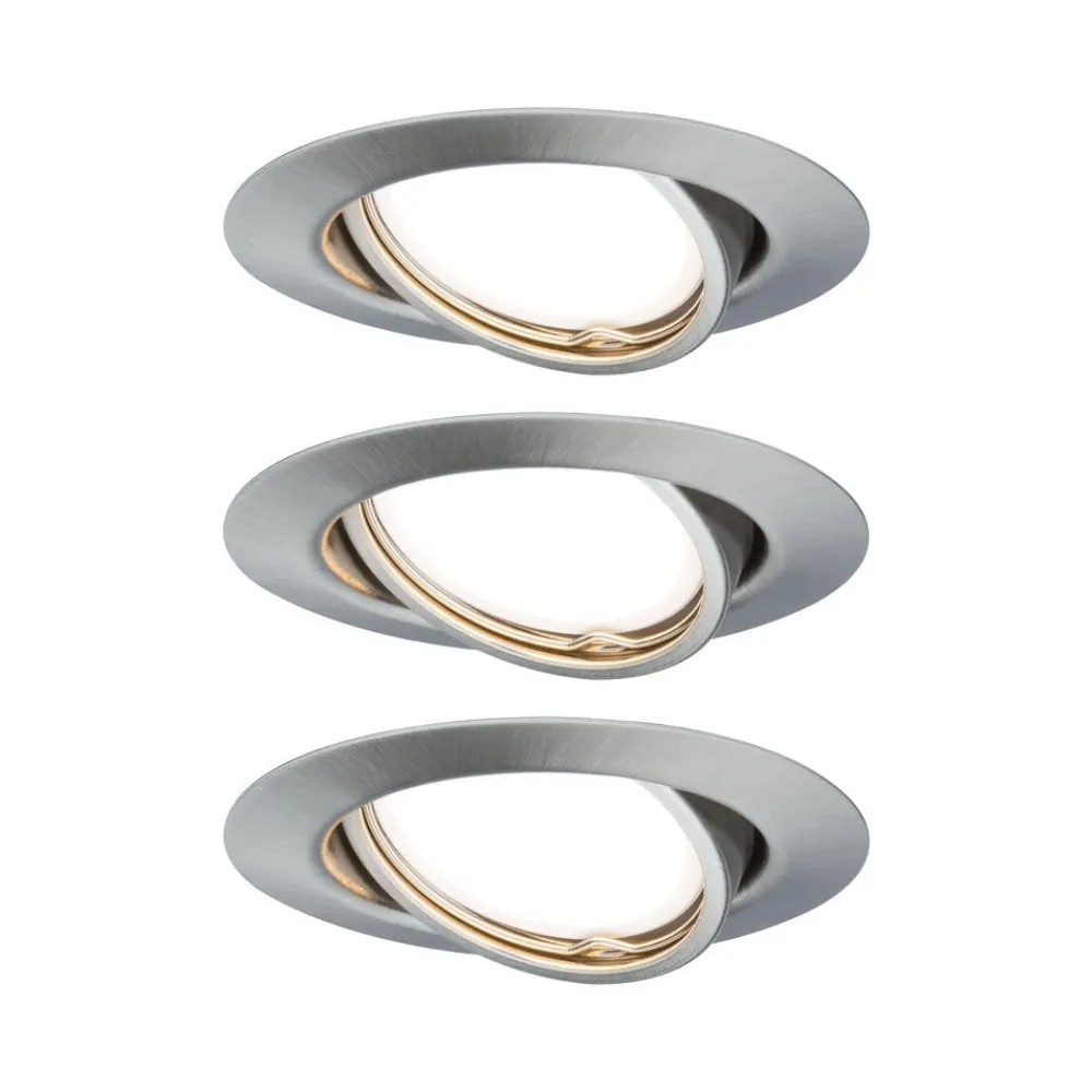 Indbygningsspots|Spotlights ^ Paulmann Base GU10 indbygningsspot, sæt m. 3, jern