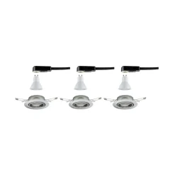 Indbygningsspots|Spotlights ^ Paulmann Base GU10 indbygningsspot, sæt m. 3, jern