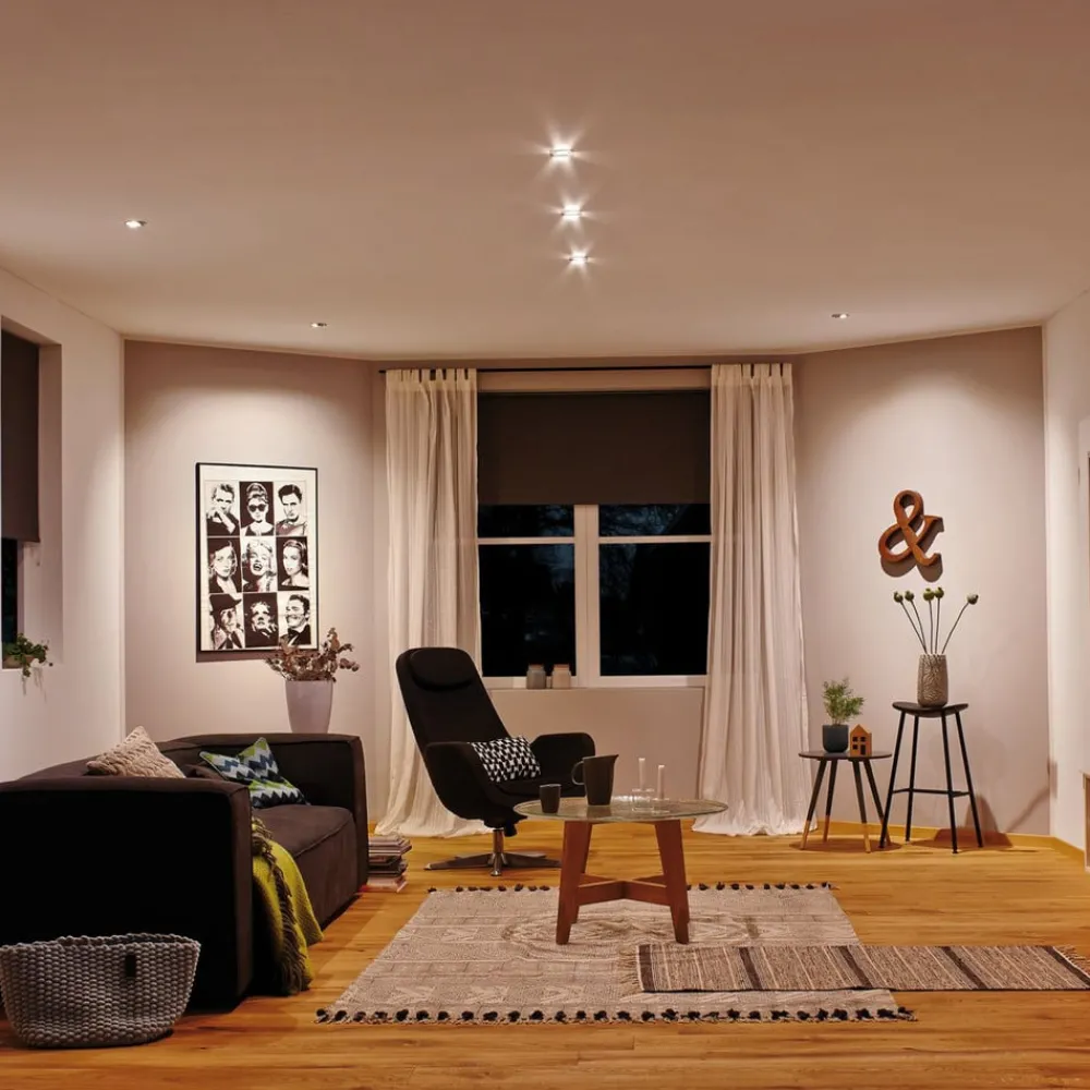 Indbygningsspots|Spotlights ^ Paulmann Base GU10 indbygningsspot, sæt m. 3, jern