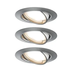 Indbygningsspots ^ Paulmann Base, LED-indbygningsspot, 3 sæt, jern