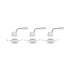 Indbygningsspots|Spotlights ^ Paulmann Base LED-spot, 3x, 3-step-dim hvid