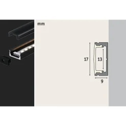 Dekorationsbelysning ^ Paulmann Base Profil, sort, sort, 1 m