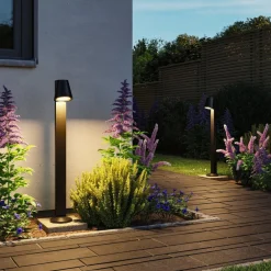 Gadebelysning Med Sensor|Gadebelysning ^ Paulmann Caissa sensor-vejlampe antracit 3000K