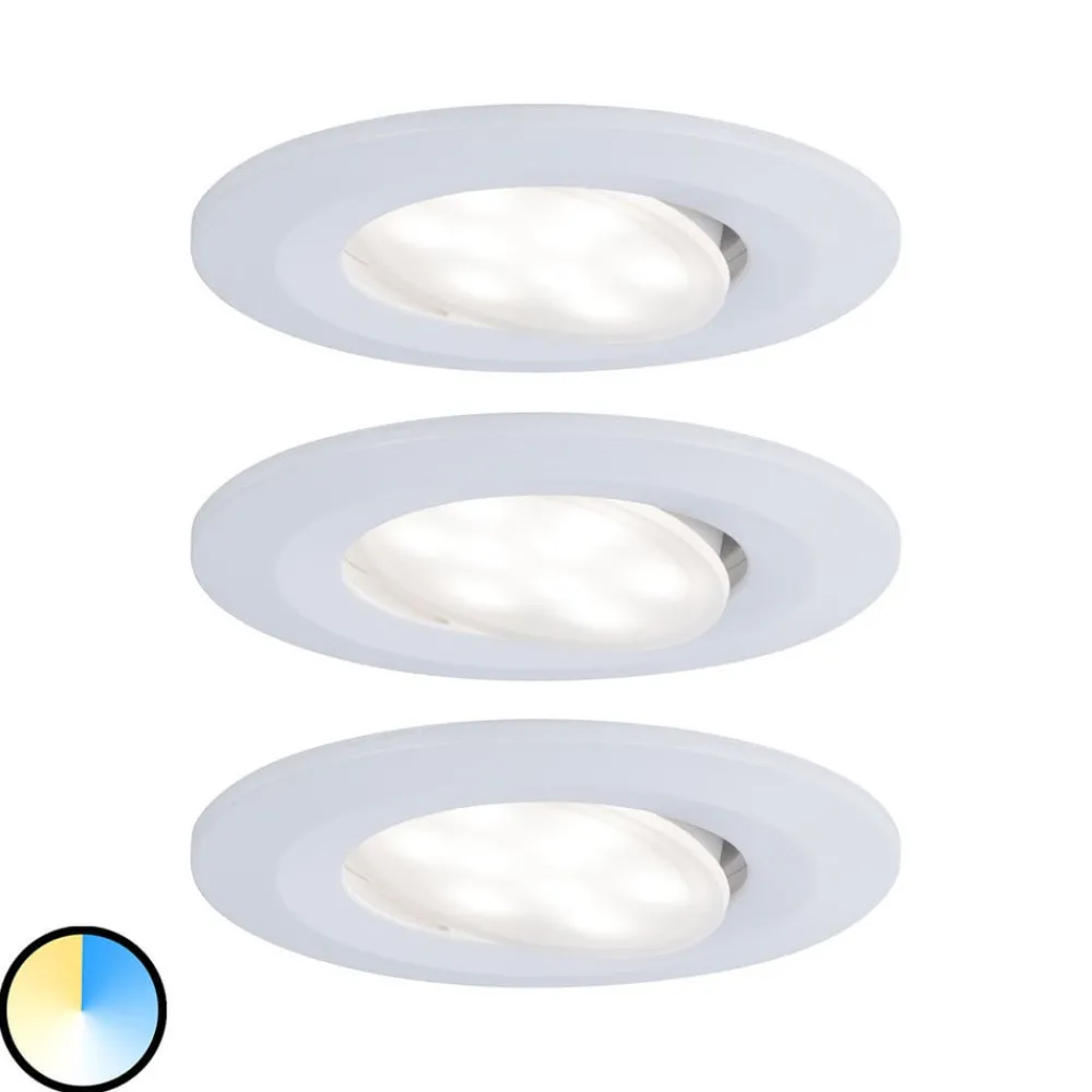 Paulmann Udendørs Loftlamper|Indbygningsspots > Calla drejelig on/off Ø9cm CCT hvid 3 stk