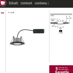 Paulmann Loftlamper|Indbygningsspots > Calla, sort drejelig 4.000K ikke dæmpbar 10s