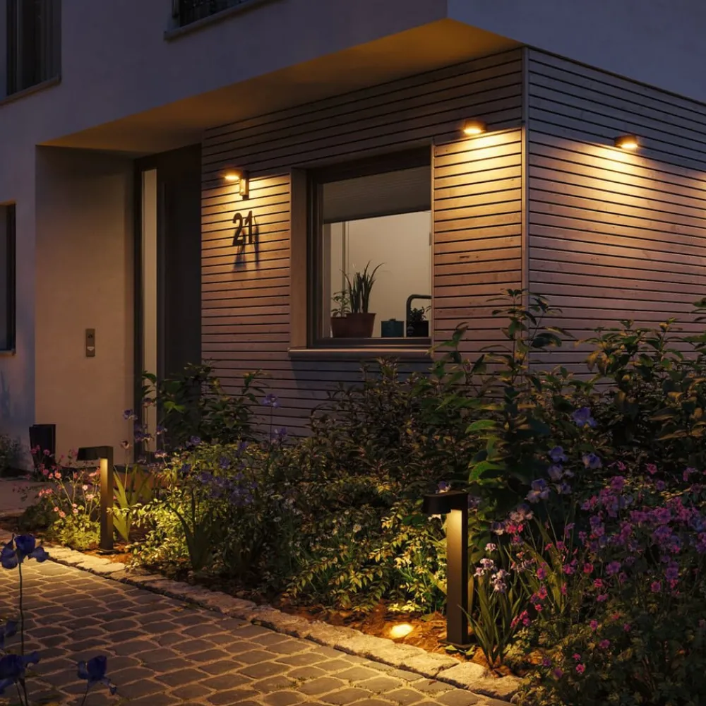 Gadebelysning ^ Paulmann Capea LED-gadelampe, antracitgrå aluminium