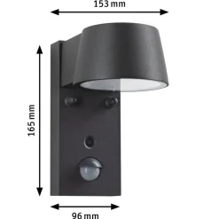 Væglampe Med Sensor|Væglamper ^ Paulmann Capea udendørs LED-væglampe, antracit, aluminium