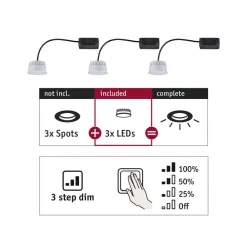 Loftlamper|Indbygningsspots ^ Paulmann Choose Coin LED 3-step-dim 100° 2.700 K 3