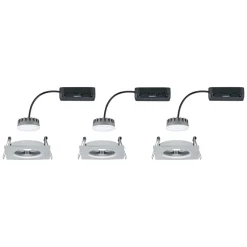 Paulmann Loftlamper|Indbygningsspots > Coin Slim LED-spot 3stk kantet alu