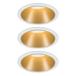 Paulmann Loftlamper|Indbygningsspots > Cole LED-spot, guld-hvid, 3-sæt
