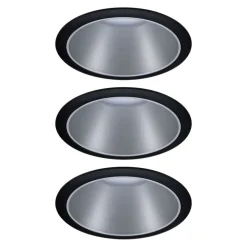 Indbygningsspots|Spotlights ^ Paulmann Cole LED-spotlight, sølv-sort, 3 stk.